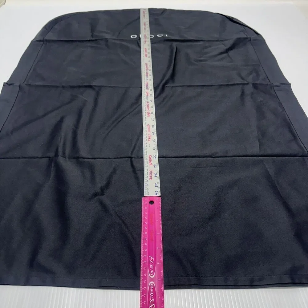 NEW Gucci Garment Bag Clothing Storage Black Fabric White Logo Lettering 42